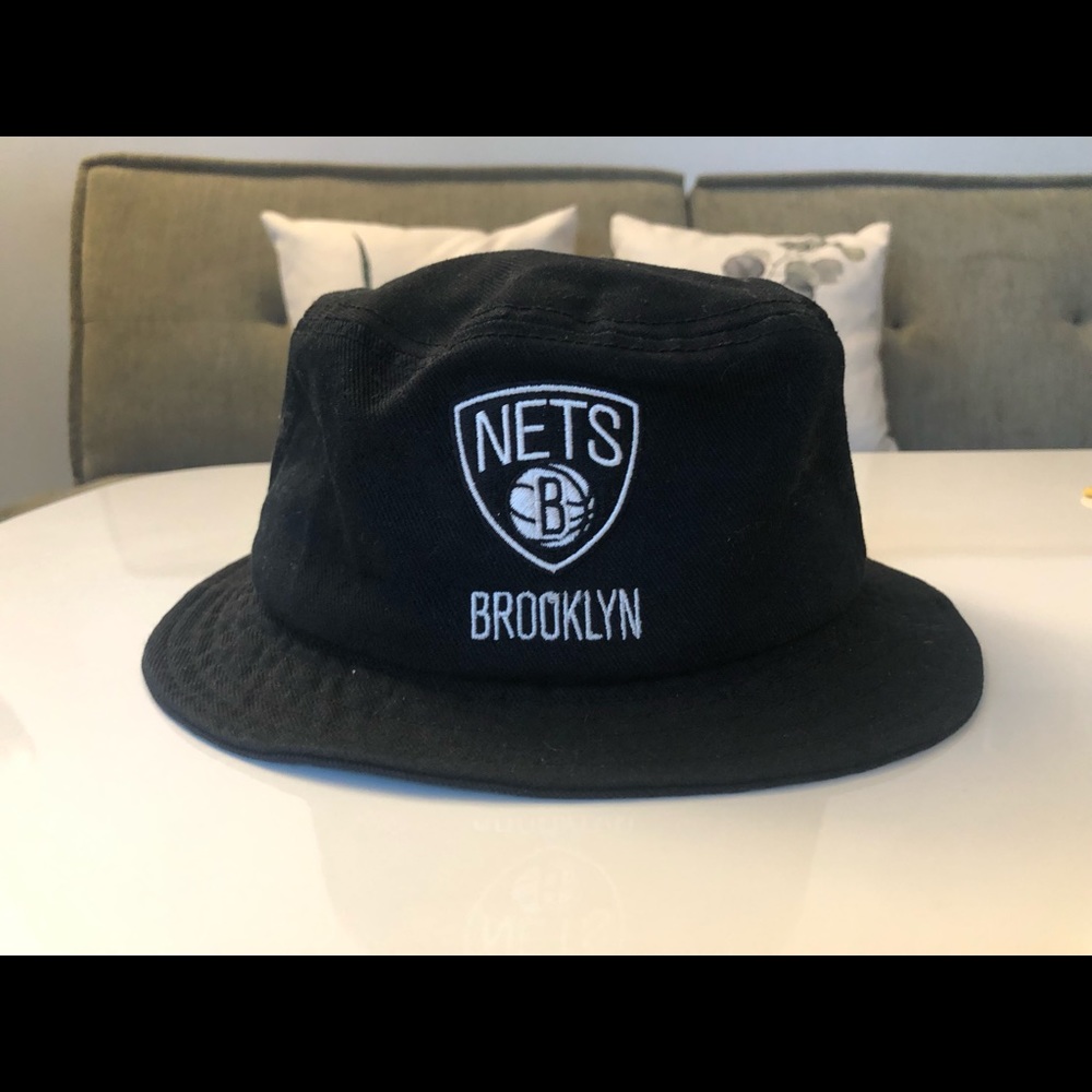 NBA Brooklyn Nets Black Bucket Hat 56-59cm 100% cotton